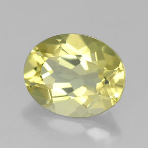 Quarzo naturale giallo da 3,34 ct, taglio ovale, VVS