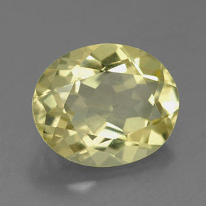 Quarzo naturale giallo da 3,19 ct, taglio ovale, VVS