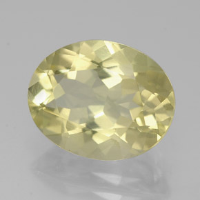 Quarzo naturale giallo da 2,92 ct, taglio ovale, VVS