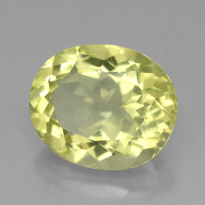 Quarzo naturale giallo da 4,59 ct, taglio ovale, VVS