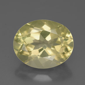 Quarzo naturale giallo da 3,42 ct, taglio ovale, VVS