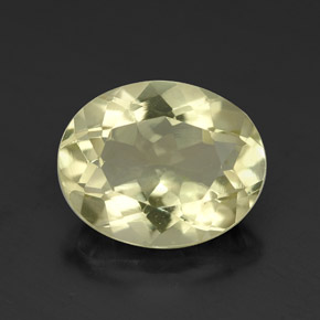 Quarzo naturale giallo da 3,41 ct, taglio ovale, VVS