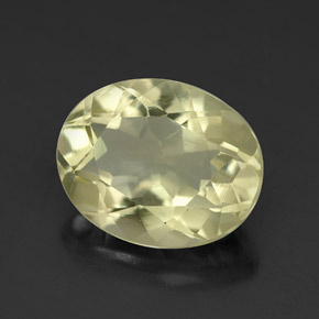 Quarzo naturale giallo da 3,41 ct, taglio ovale, VVS