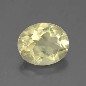Quarzo naturale giallo da 3,34 ct, taglio ovale, VVS