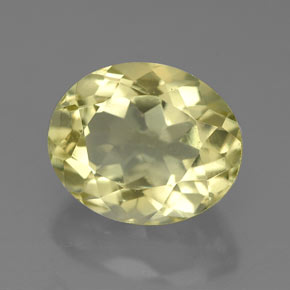 Quarzo naturale giallo da 4,22 ct, taglio ovale, VVS