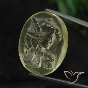 Quarzo Giallo chiaro naturale da 30.11 ct, Ovale, Trasparente
