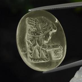 Quarzo naturale giallo da 19,40 ct, taglio ovale, trasparente