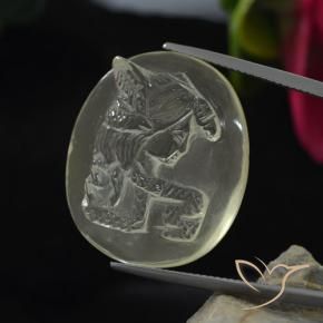 Quarzo Giallo chiaro naturale da 28.47 ct, Ovale, Trasparente