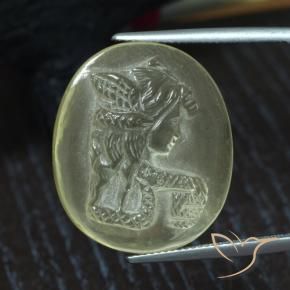 Quarzo Giallo chiaro verdastro naturale da 25.39 ct, Ovale, Trasparente