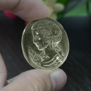 Quarzo Giallo chiaro naturale da 30.49 ct, Taglio ovale, Trasparente