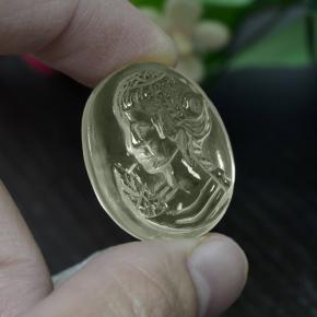 Quarzo Giallo chiaro naturale da 30.49 ct, Taglio ovale, Trasparente