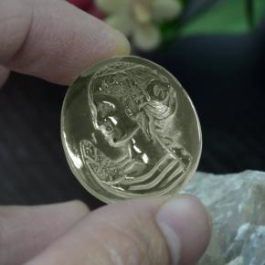 Quarzo Giallo chiaro naturale da 30.49 ct, Taglio ovale, Trasparente