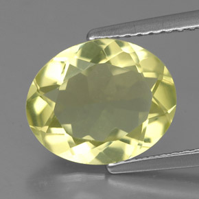 Quarzo naturale giallo da 2,79 ct, taglio ovale, VS