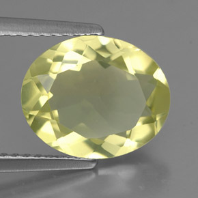 Quarzo naturale giallo da 2,79 ct, taglio ovale, VS