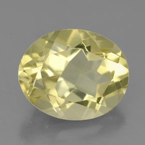 Quarzo naturale giallo da 3,43 ct, taglio ovale, VS