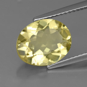 Quarzo naturale giallo da 3,09 ct, taglio ovale, VS