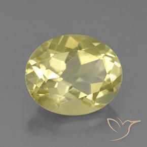 Quarzo Giallo molto pallido naturale da 3.49 ct, Ovale, VVS-VS