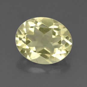 Quarzo naturale giallo da 3,23 ct, taglio ovale, VS