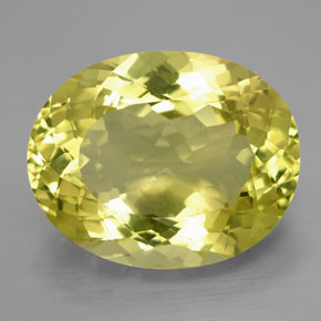 Quarzo naturale giallo da 28,91 ct, taglio ovale, VVS-VS