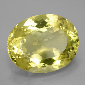 Quarzo naturale giallo da 28,91 ct, taglio ovale, VVS-VS