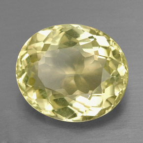 Quarzo naturale giallo da 6,82 ct, taglio ovale, VS