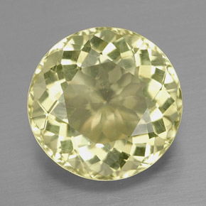 Quarzo naturale giallo da 6,37 ct, taglio rotondo, VVS-VS