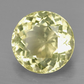 Quarzo naturale giallo da 6,37 ct, taglio rotondo, VVS-VS