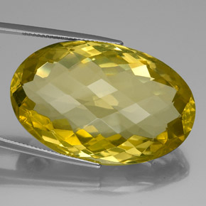 Quarzo naturale giallo da 82,06 ct, taglio ovale, VVS-VS