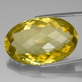 Quarzo naturale giallo da 82,06 ct, taglio ovale, VVS-VS
