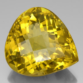 Quarzo naturale giallo da 125,20 ct, taglio a pera, VVS