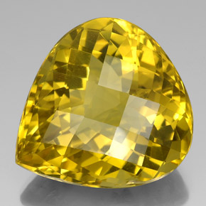 Quarzo naturale giallo da 125,20 ct, taglio a pera, VVS