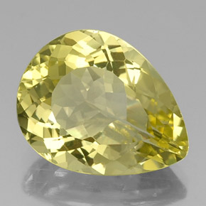 Quarzo naturale giallo da 12,39 ct, taglio a pera, VVS