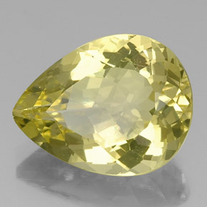 Quarzo naturale giallo da 12,39 ct, taglio a pera, VVS