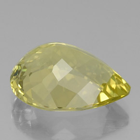 Quarzo naturale giallo da 12,39 ct, taglio a pera, VVS