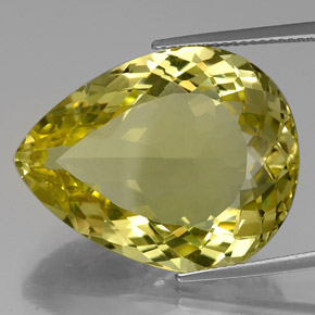 Quarzo Giallo limone naturale da 30.20 ct, Forma a pera, VVS-VS