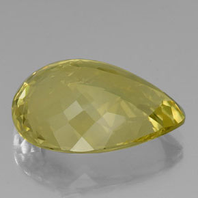 Quarzo Giallo limone naturale da 30.20 ct, Forma a pera, VVS-VS