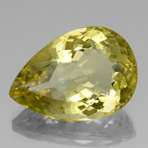 Quarzo naturale giallo da 21,43 ct, taglio a pera, VS