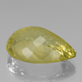 Quarzo naturale giallo da 21,43 ct, taglio a pera, VS