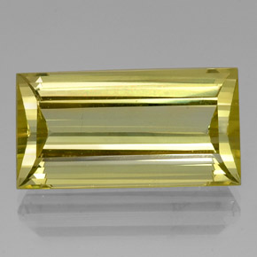 Quarzo Giallo limone naturale da 27.73 ct, Taglio a baguette, VVS