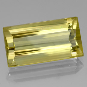 Quarzo Giallo limone naturale da 27.73 ct, Taglio a baguette, VVS