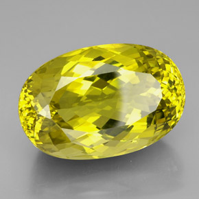 Quarzo naturale giallo da 101,50 ct, taglio ovale, VVS