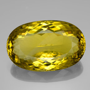 Quarzo naturale giallo da 128,95 ct, taglio ovale, VVS
