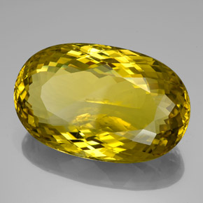 Quarzo naturale giallo da 128,95 ct, taglio ovale, VVS