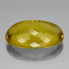 Quarzo naturale giallo da 128,95 ct, taglio ovale, VVS