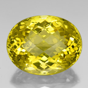 Quarzo naturale giallo da 84,87 ct, taglio ovale, VVS