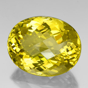 Quarzo naturale giallo da 84,87 ct, taglio ovale, VVS