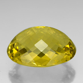 Quarzo naturale giallo da 84,87 ct, taglio ovale, VVS