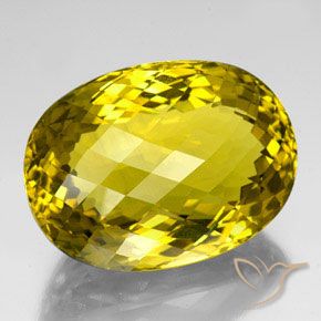 Quarzo Giallo d'autunno naturale da 123.60 ct, Ovale, VVS-VS
