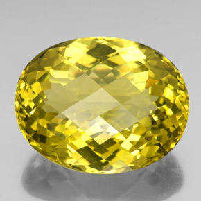 Quarzo naturale giallo da 76,90 ct, taglio ovale, VVS