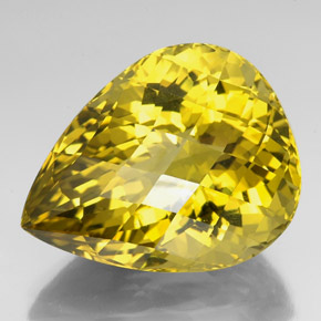 Quarzo Giallo limone naturale da 92.11 ct, Forma a pera, VVS